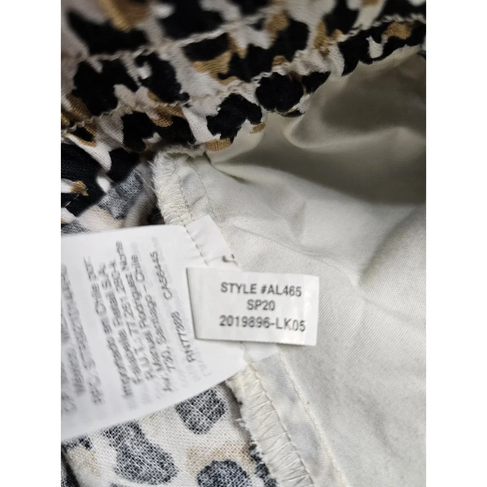 J.Crew Womens‎ Leopard Print Joggers 10 Linen Cotton Drawstring Casual Lounge